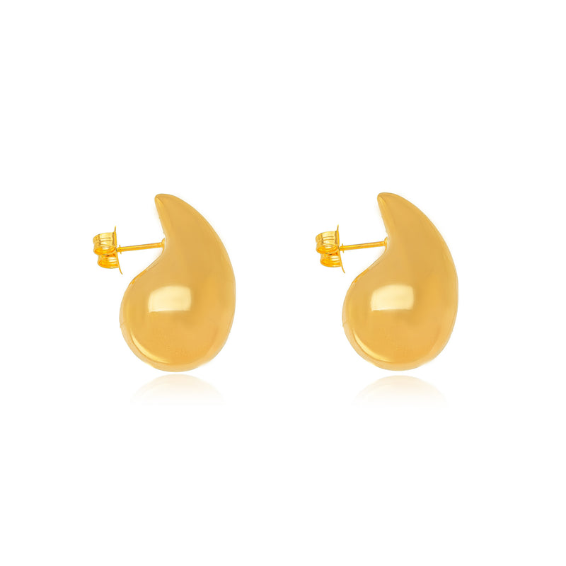 18K Gold Plated Medium Bold Teardrop Earrings