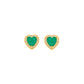 18K Gold Plated Small Heart Studded Green Zirconia Earrings