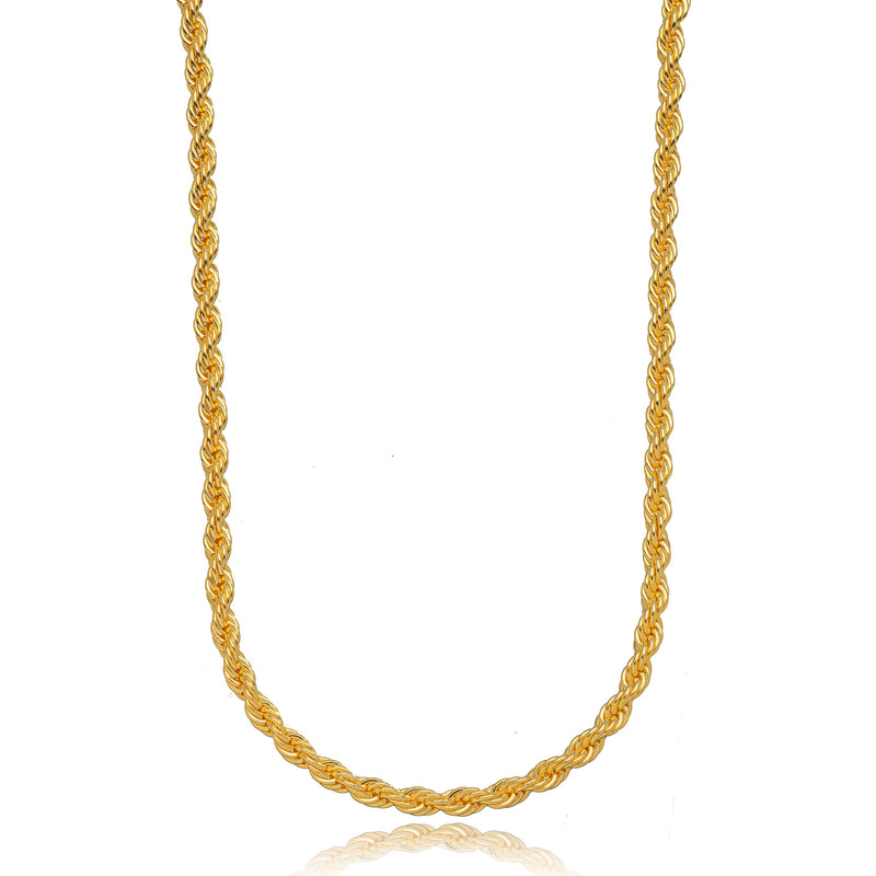 18K Gold Plated Thick Rope Necklace 45cm