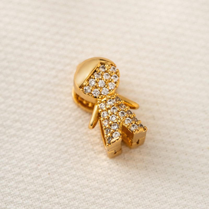 18K Gold Plated Studded Zirconia Boy Pendant