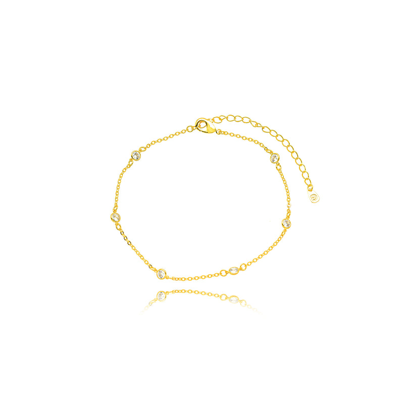 18K Gold Plated Crystal Anklet