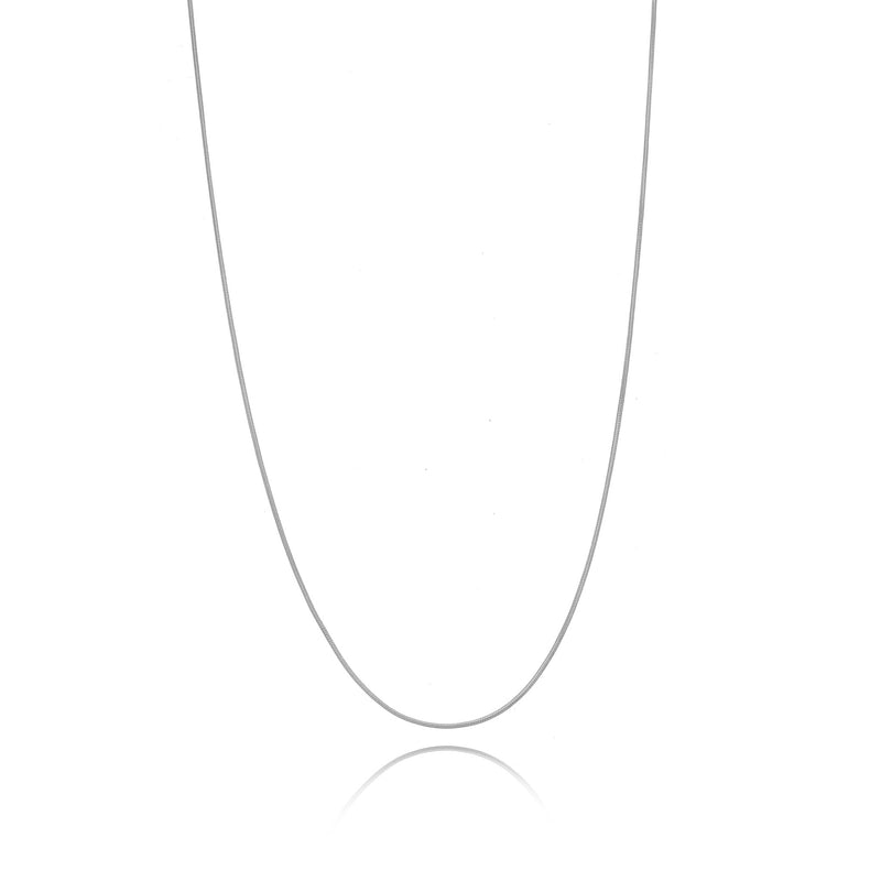 White Rhodium Plated Herringbone 55cm Necklace