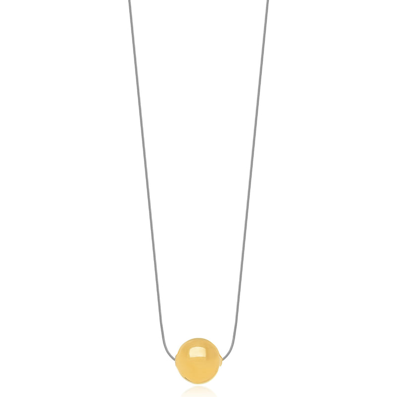 18K Gold Plated Ball and White Rhodium Plated Necklace