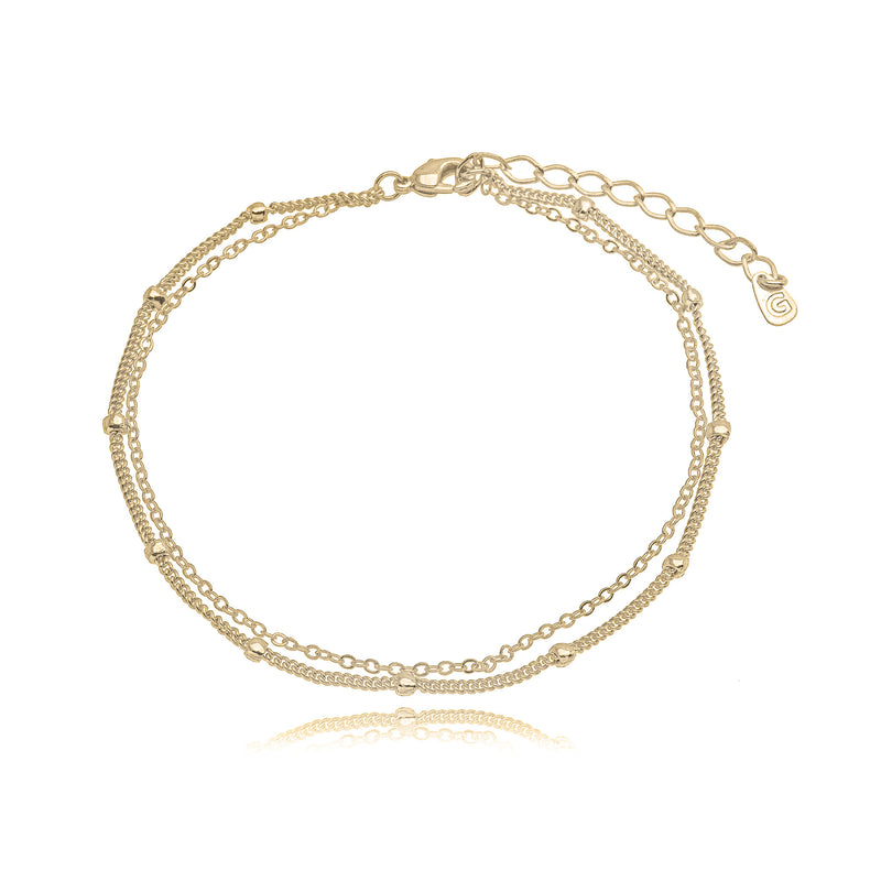 18K Gold Plated Double Chain Anklet