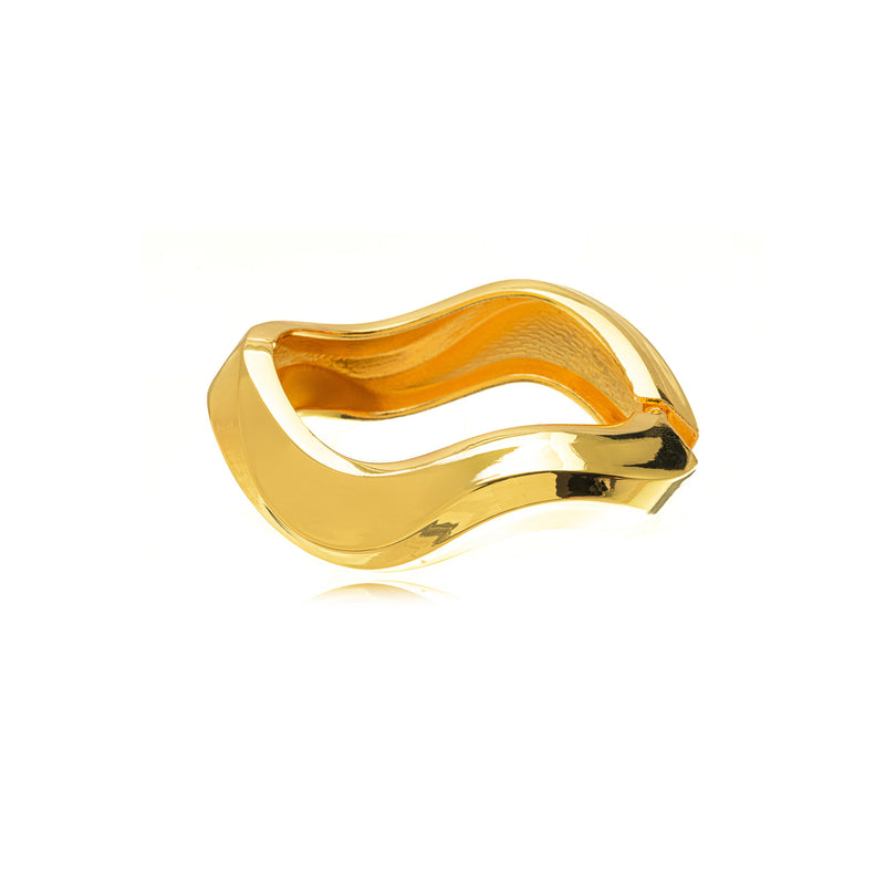 18K Gold Plated Wave Cuff Bracelet