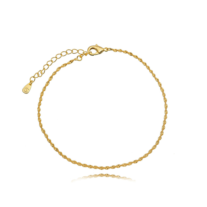 18K Gold Plated Twisted Anklet