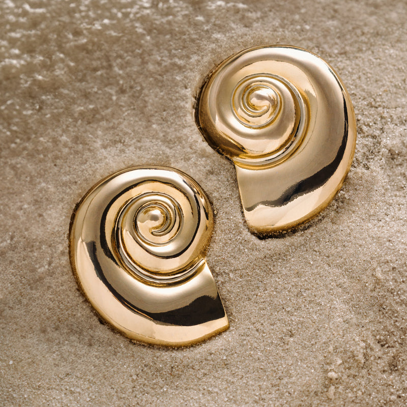 18K Gold Plated Maxi Snail Shell Earrings