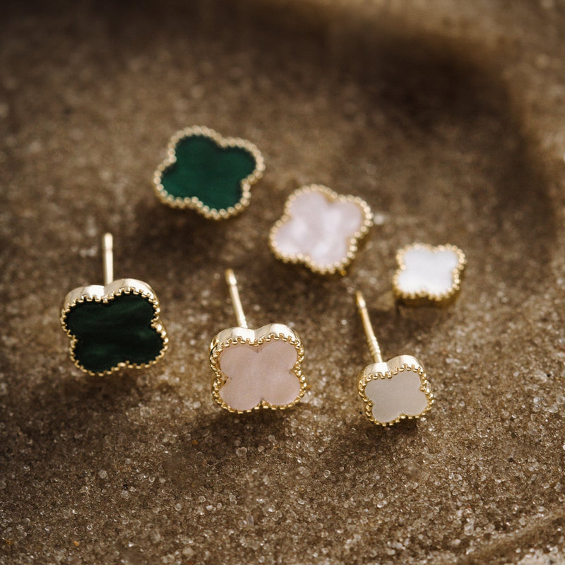 18K Gold Plated Trio Lucky Clover Earrings