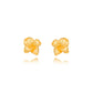 18K Gold Plated Brushed Flower Earrings