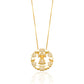 18K Gold Plated Studded Zirconia Girl Circle Hearts Necklace