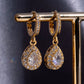 18K Gold Plated Hoops Dangling Studded Zirconia Teardrop Earrings