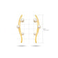Long Curves with Pearls Earrings - 18K Gold Plated
