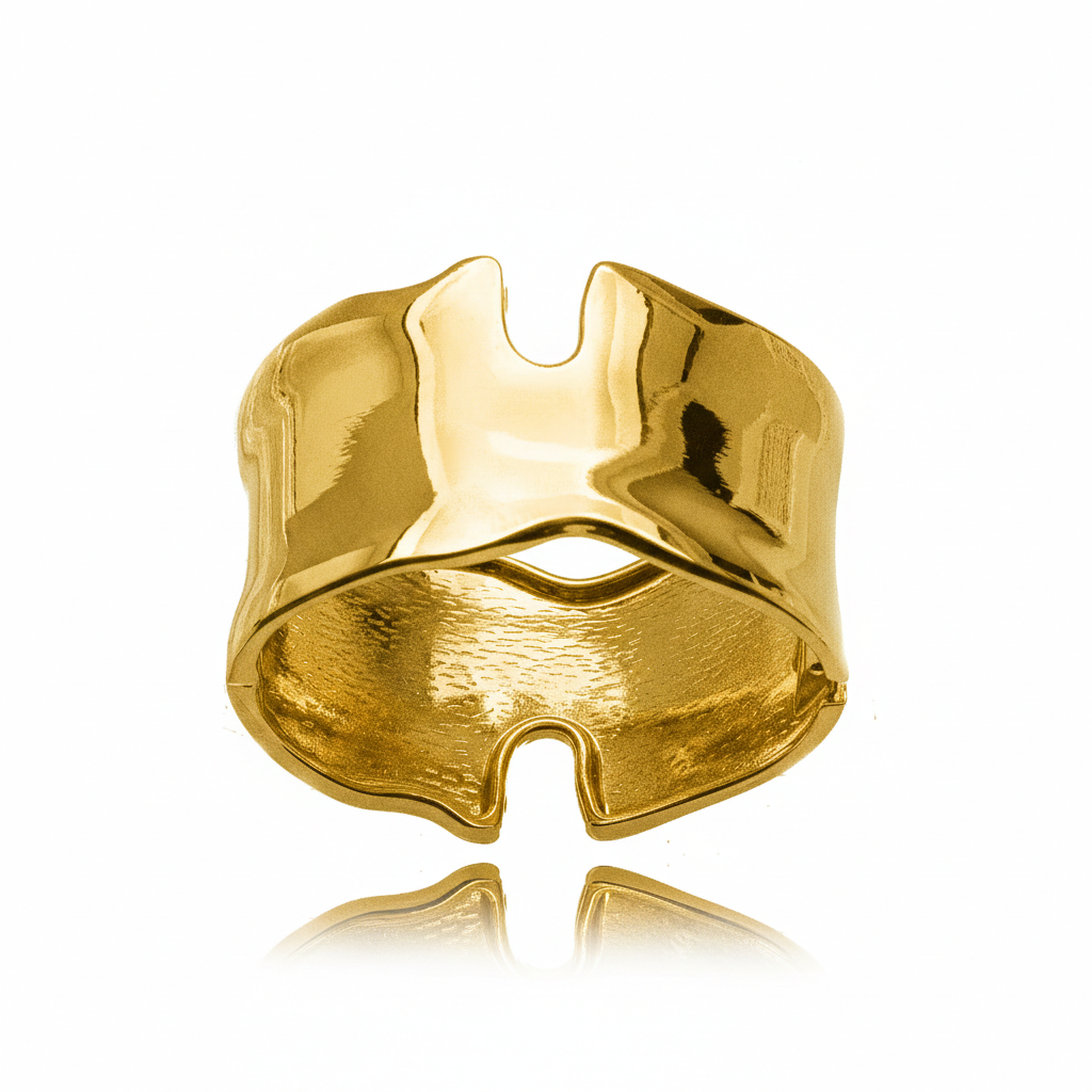 18K Gold Plated Organic Cuff Bracelet