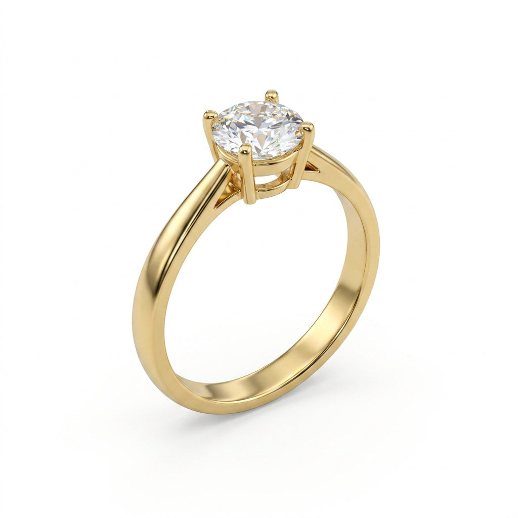Solitaire Zirconia Ring - 18K Gold Plated