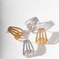 Ear Jacket Studded Zirconia Earrings - White Rhodium Plated