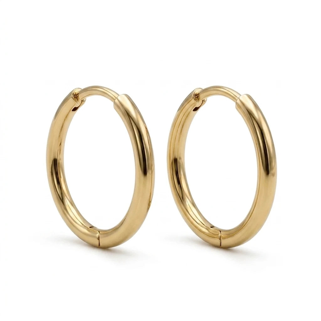 Thin Hoops 2cm Earrings - 18K Gold Plated