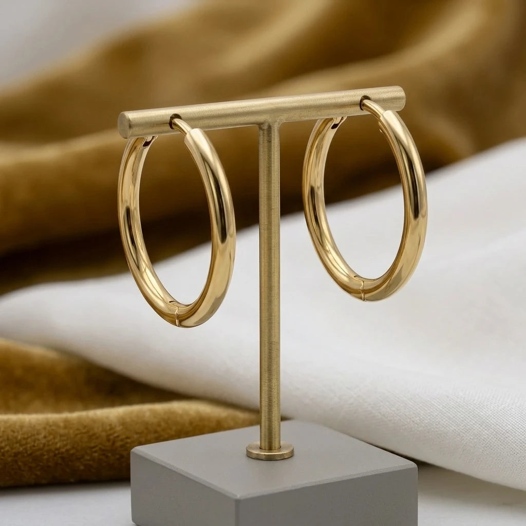 Thin Hoops 2cm Earrings - 18K Gold Plated