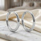 Thin Hoops 2cm Earrings - Rhodium Plated