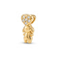 Girl Studded Zirconia Mini Pendant - 18K Gold Plated