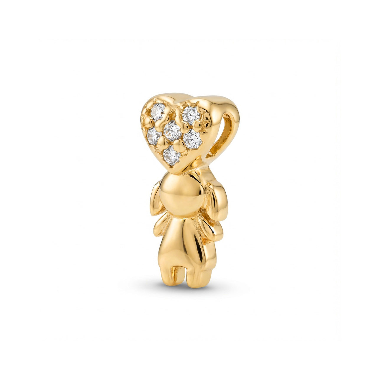 Girl Studded Zirconia Mini Pendant - 18K Gold Plated