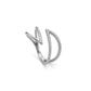 Studded Zirconia Crossover Open Ring - White Rhodium Plated