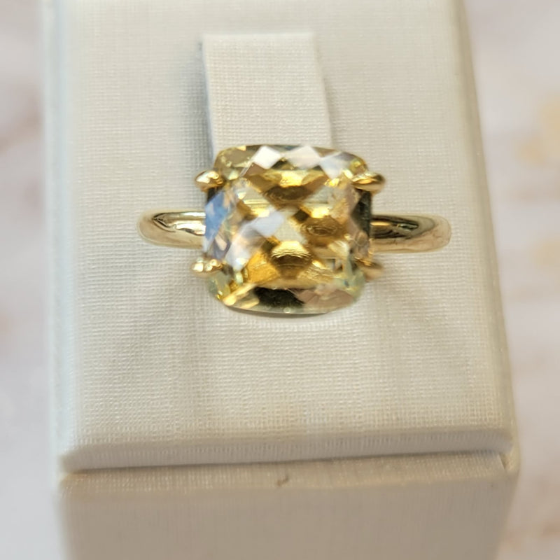 18K Gold Plated Citrine Solitaire Ring