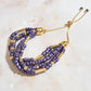 18K Gold Plated Adjustable Five Lines Color Balls Bracelet