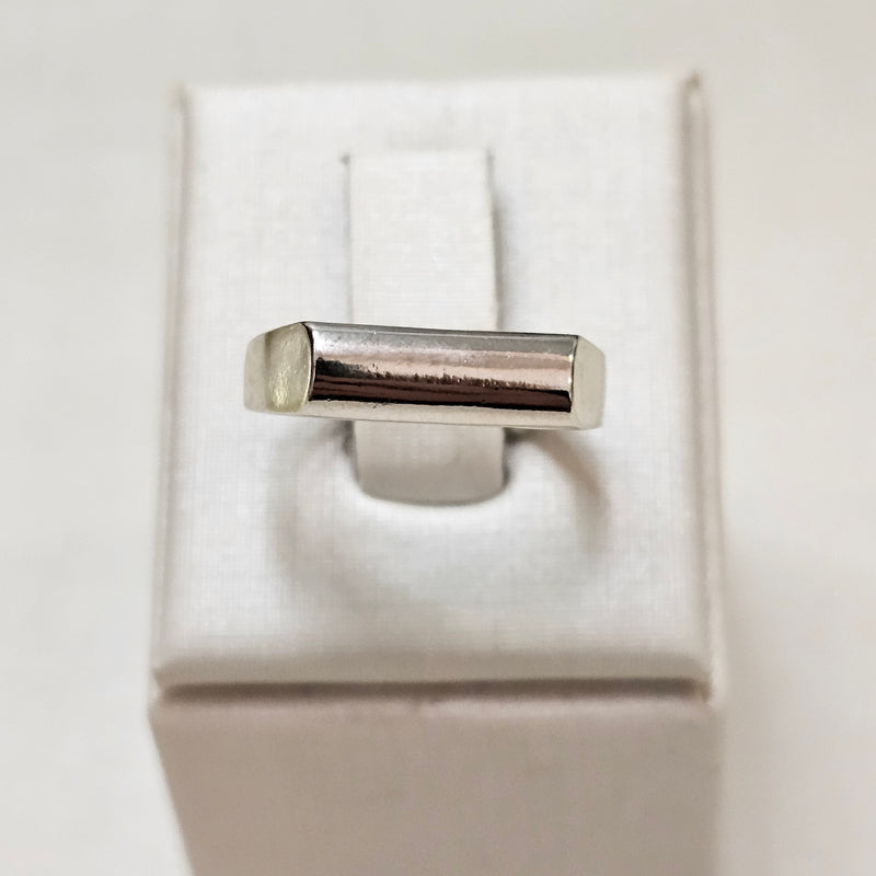 White Rhodium Plated Square Band Ring