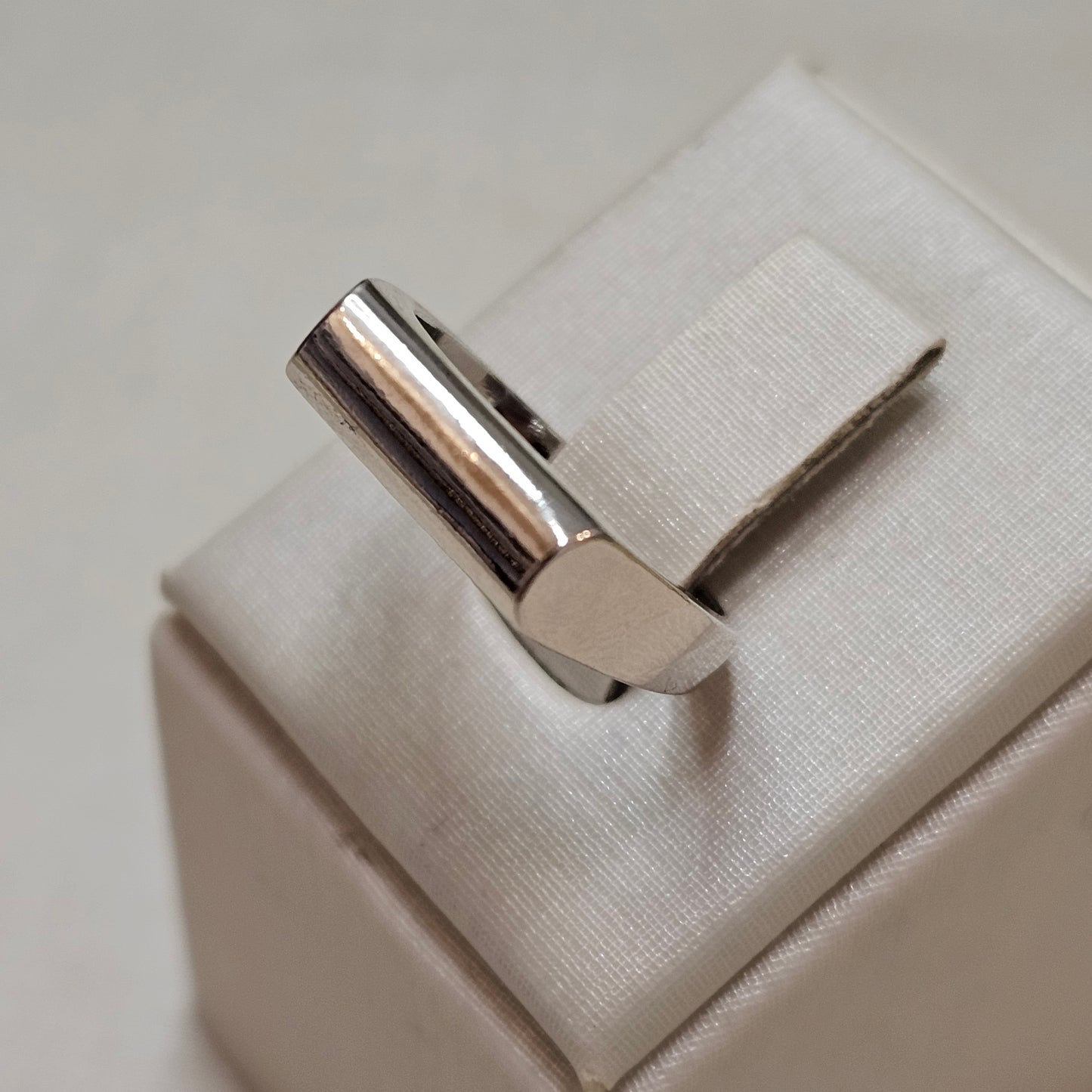 White Rhodium Plated Square Band Ring