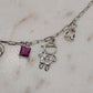 White Rhodium Paperclip Necklace with Boy and Girl Charms