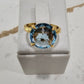 18K Gold Plated Aquamarine Solitaire Ring