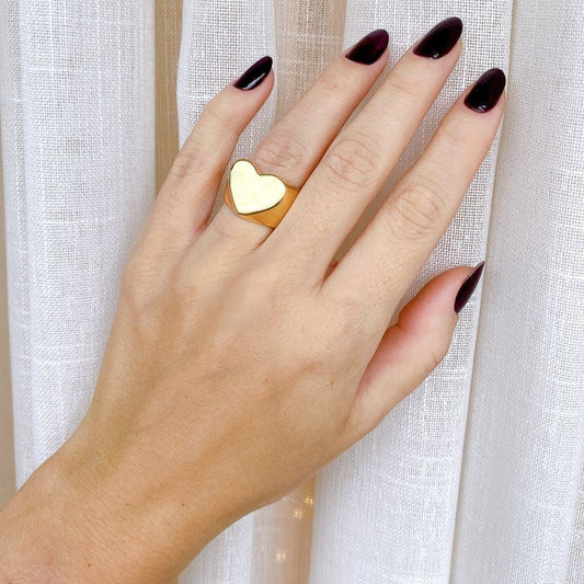 18K Gold Plated Bold Heart Ring