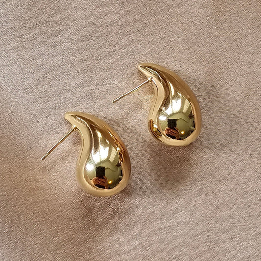 18K Gold Plated small Bold Teardrop Earrings