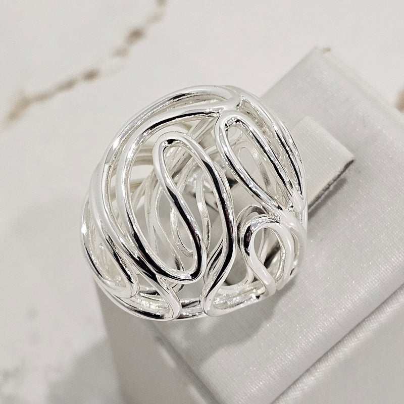 Silver Plated Organic Ring