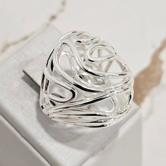 Silver 925 Plated Organic Ring