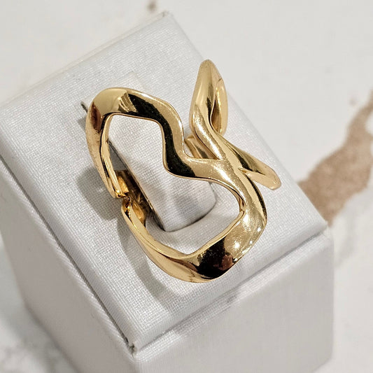 18K Gold Plated Organic Heart Ring