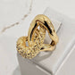 Dual Texture Interlocking Links Ring - 18K Gold Plated