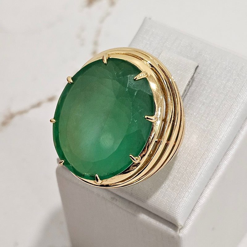 18K Gold Plated Green Paraiba Tourmaline Ring