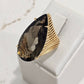 18K Gold Plated Smoky Quartz Ring