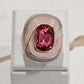 18K Gold Plated Color Enameling Pink Crystal Ring
