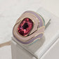 18K Gold Plated Color Enameling Pink Crystal Ring