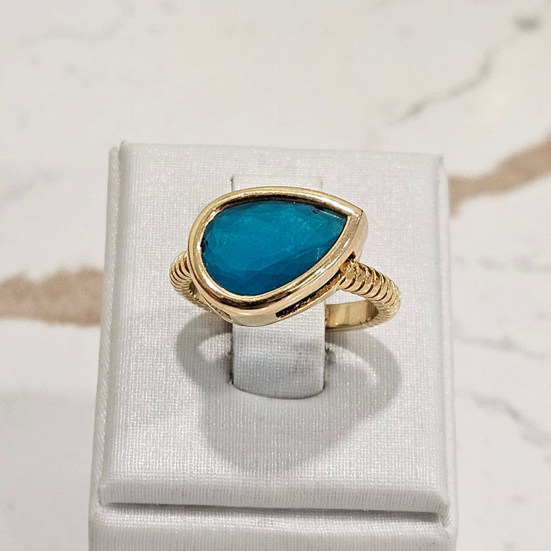 18K Gold Plated Apatite Ring