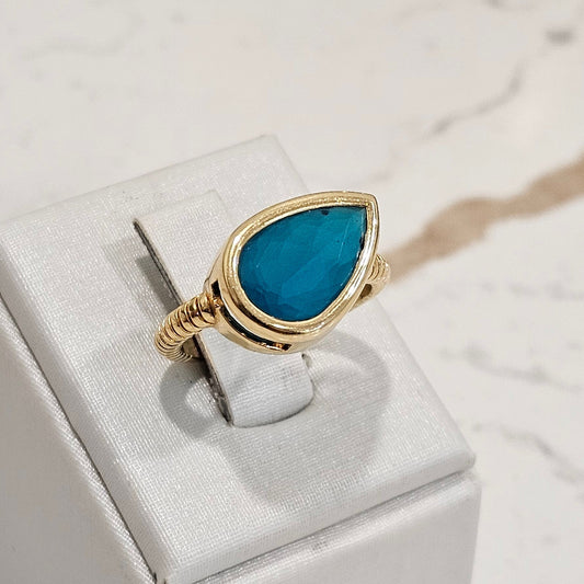 18K Gold Plated Apatite Ring