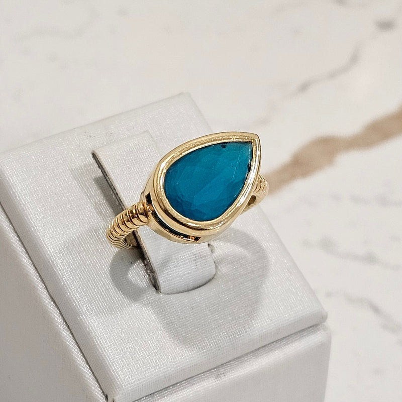 18K Gold Plated Apatite Ring