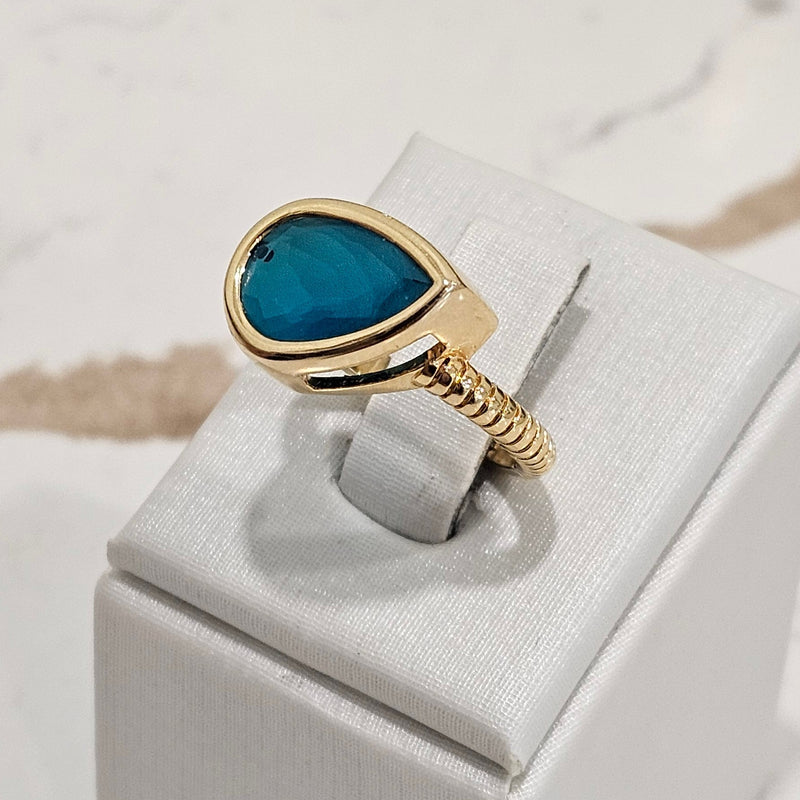 18K Gold Plated Apatite Ring