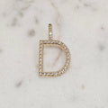 18K Gold Plated Personalized Letter Studded Zirconia Pendant