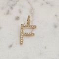 18K Gold Plated Personalized Letter Studded Zirconia Pendant