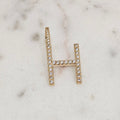 18K Gold Plated Personalized Letter Studded Zirconia Pendant