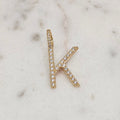 18K Gold Plated Personalized Letter Studded Zirconia Pendant