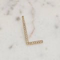 18K Gold Plated Personalized Letter Studded Zirconia Pendant